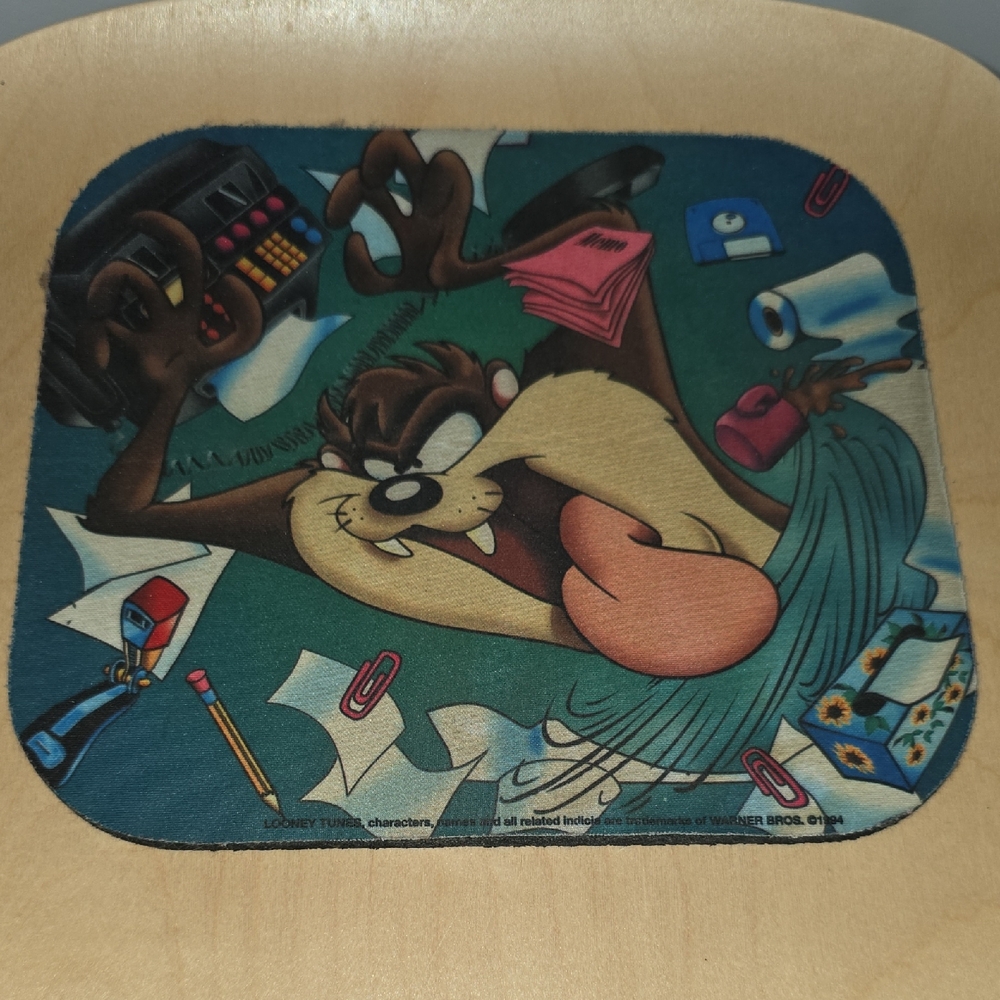 Vintage‎ Warner Bros. Looney Tunes Tasmanian Devil Taz Computer Mouse Pad 1994